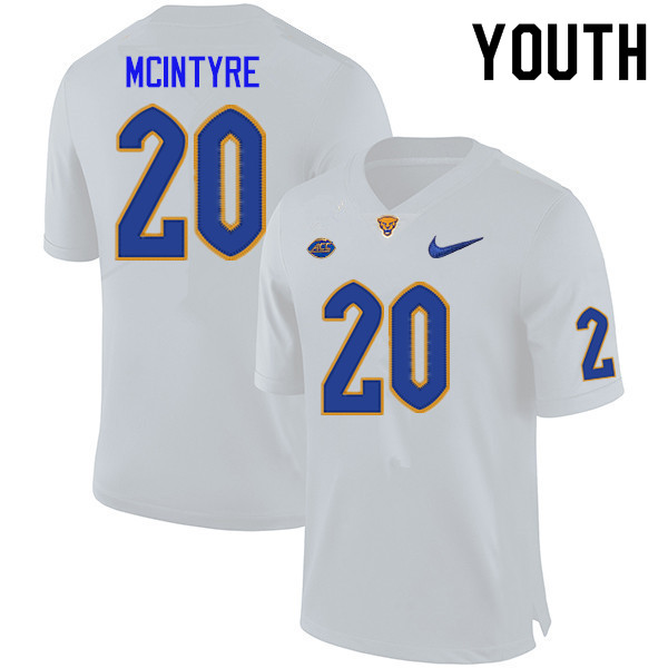 Youth #20 Javon McIntyre Pitt Panthers College Football Jerseys Sale-White